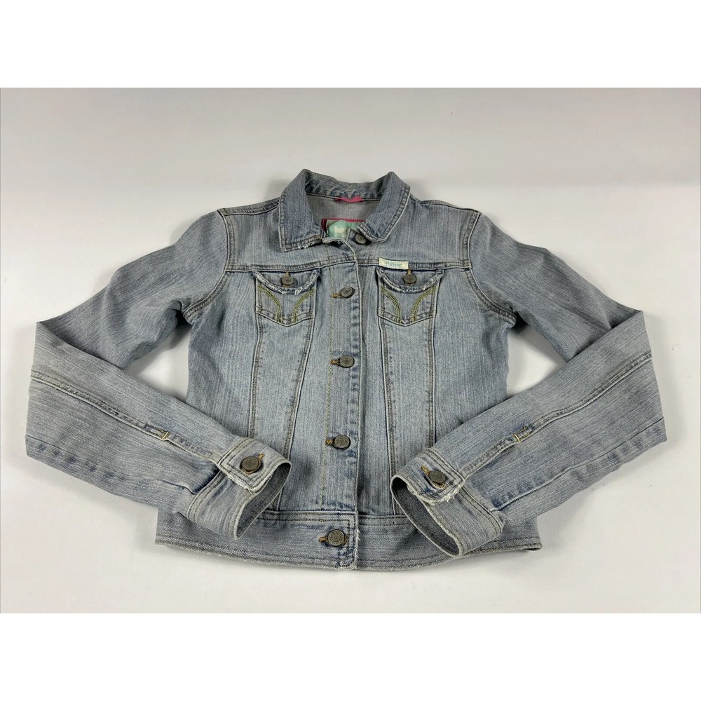 Hollister Jean Jacket Women's Small Distressed Denim Coat Vintage